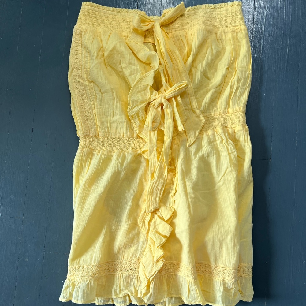 Yellow Ruffled FREE PEOPLE ROMPER XL